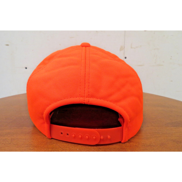 Vintage Duck Bay Orange Snapback Hunting Cap Hat With Embroidered Deer Buck - Picture 3 of 6